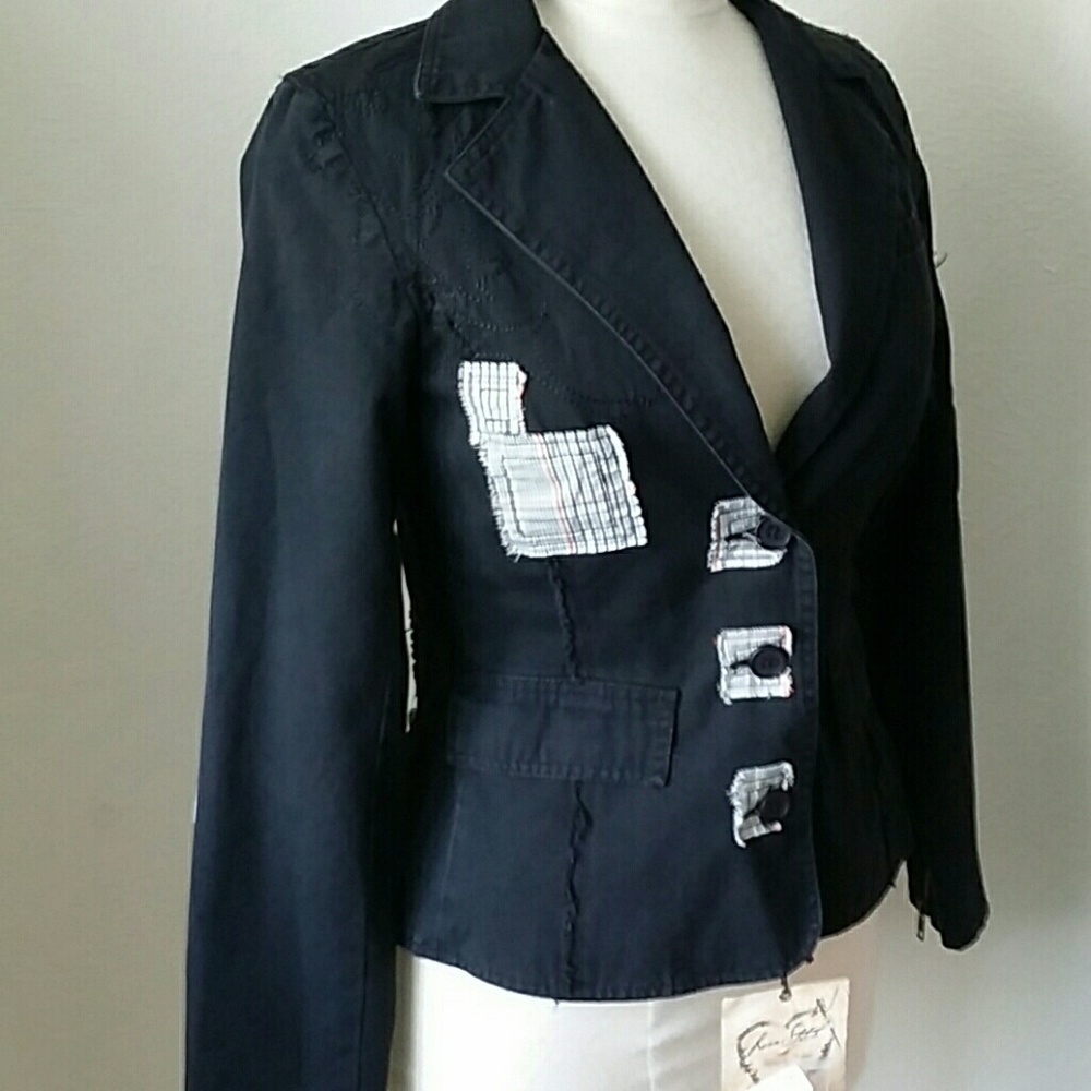 Nwt Love Stitch Patchwork Zippered Jacket Small